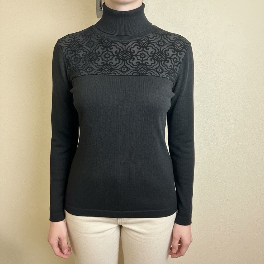 Augustus Silk black pullover sweater M long sleeves.